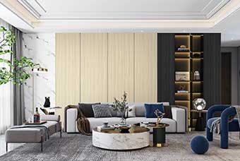 哈尔滨轻奢风格-客厅